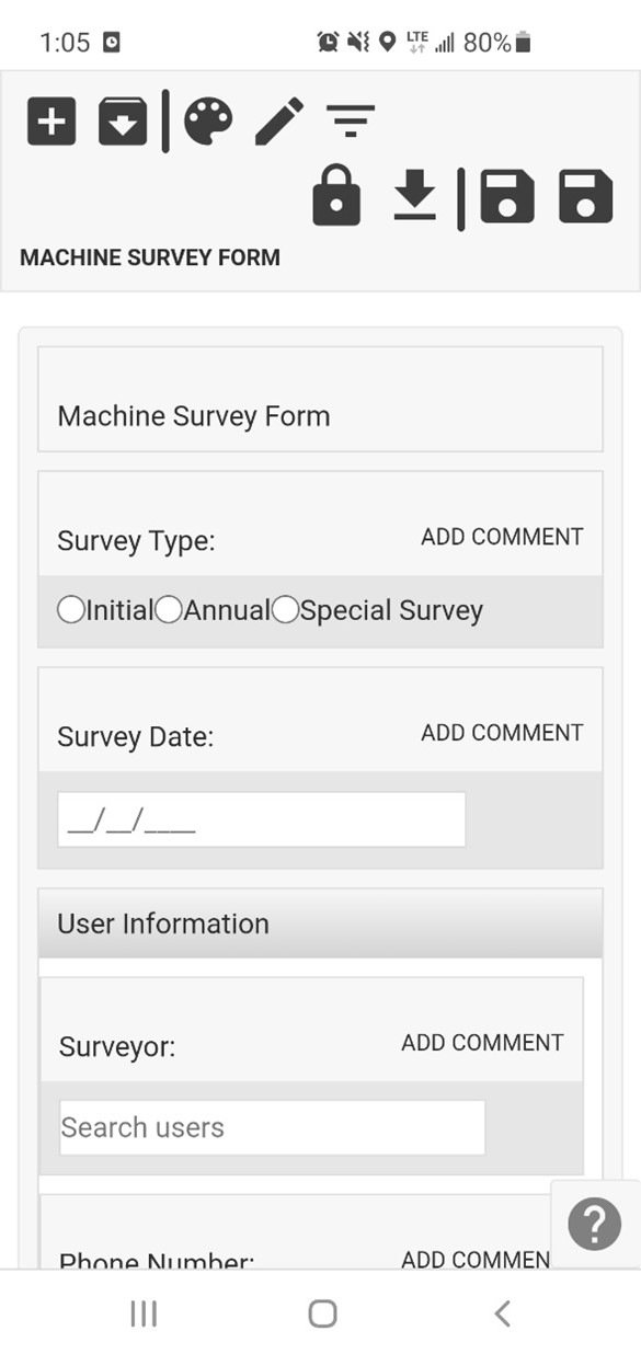 odyssey customizable form screenshot